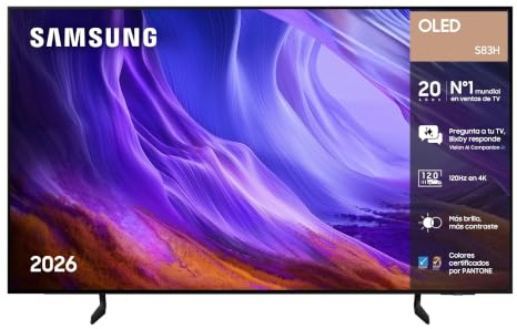 Samsung TV 55 Pulgadas OLED S83H 4K Smart TV con Vision AI Companion, Ultimate Gaming Pack, OLED HDR y Colores certificados, Gaming y Cine
