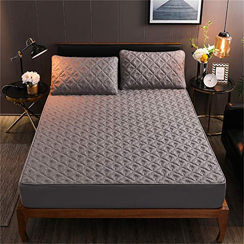 YCDZ Funda Protectora De Colchón, Antialérgica, Transpirable, Impermeable, Antiinsectos Y ácaros, Sin Olor, Sin Ruido, Apta para Todo Tipo De Camas (Gris,150x200cm?26-35?)