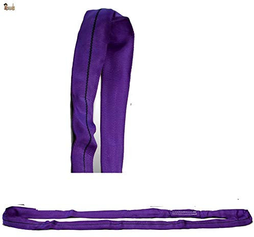 BricoLoco Pack 2 uds. Eslinga elevación Tubular Circular sin Fin 1.000 kgs. De 1 MT. a 6 MTS. Carga. Profesional. Fabricada en Poliéster. Morado