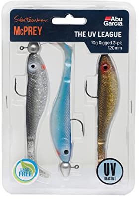 Abu Garcia Svartzonker McPrey Prerigged Gummifisch Shad mit Jighead - Raubfischangeln auf Hecht, Zander, Barsch, The UV League