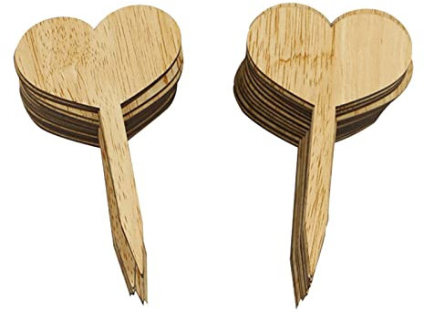 Maodom Etichette in legno per piante – Marcatori da giardino a forma di cuore/farfalla – Piante tag pali per seme erbe in vaso fiori frutta verdura, forniture per serre per vivaio