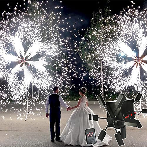 咚呱 Fontana di Fuoco Fredda Rotante per Palcoscenico, Rotazione Bidirezionale, con Telecomando, Spettacolo di Fuochi D'Artificio per Matrimoni