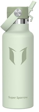 Super Sparrow Botella Agua Acero Inoxidable - Botellas Termica 500ml - Sin BPA - Termo Cantimplora con Pajita Vacío, para Deporte, Viaje, Escuela, Exterior, Oficina, Gimnasio