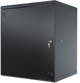 STALFLEX 19 tums nätverksskåp - 12U datorfack - kopplingsfack för väggmontering - lastkapacitet 55 kg - 450 mm djup - datorskåp - svart