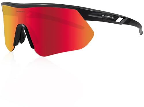 Queshark Occhiali Ciclismo, 29g Ultraleggero | Anti-UV400 | TR90 Telaio | Antiurto, Occhiali Veloci per Ciclismo Corsa Guida Pesca Golf Sport All'aperto