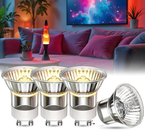 DoRight 4de lot 28W MR11 GU10 Ampoule Lavalamp, Dimmable Ampoule Réflecteur MR11 GU10 Remplacement pour Lampe à Lave - Blanc Chaud 2800K