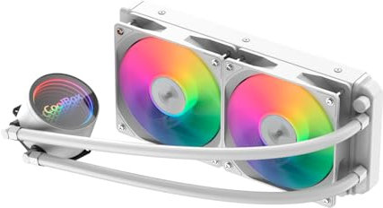 CoolBox Infinity Liquid240 ARGB Refrigeración Líquida PC 240mm, TDP 250W, Ventiladores 120mm Silenciosos, Efecto ARGB Infinity, Silenciosa, Compatible con LGA 1700 y AM5 – Blanco