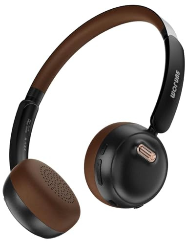 AUDALA Casque Bluetooth rétro SUNJOM Sirius Supra-Ear – ANC/ENC Jusqu’à 95% • Autonomie 70 h • Bluetooth 5.4 • USB-C • Léger & Micro intégré (Noir)