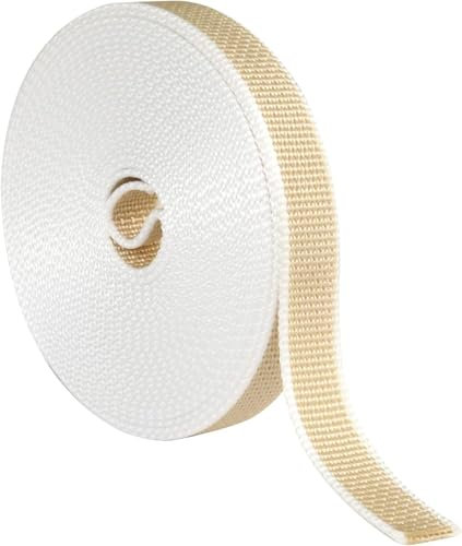 Cinta para Persianas 6 metros x 20mm de Ancho Colo Beige - Cuerda de repuesto para Carretes de Persiana 20 mm x 6mts | Resiste los Rayos UV | Fabricada en España