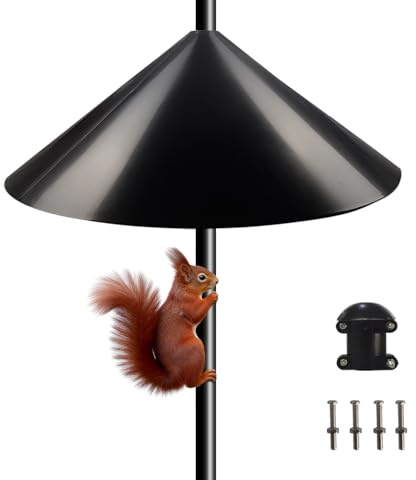 Garbuildman Cupola a forma di scoiattolo per pali per mangiatoie per uccelli, protezione esterna per casette per uccelli da pastore, diametro 482 mm, unità singola