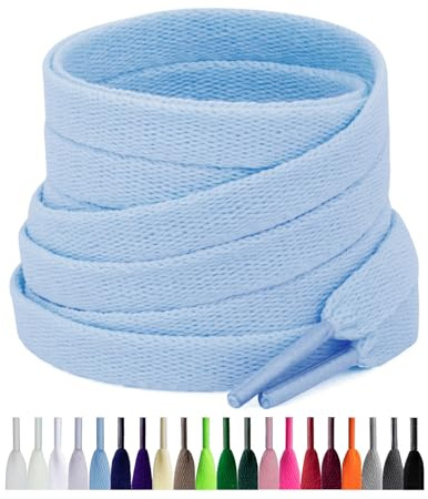 Puzeam 2 Pares de 8 mm Cordones Planos para Zapatillas Deporte, Sneakers | Cordón para Zapatos de Deportivos, Runnings, Botas
