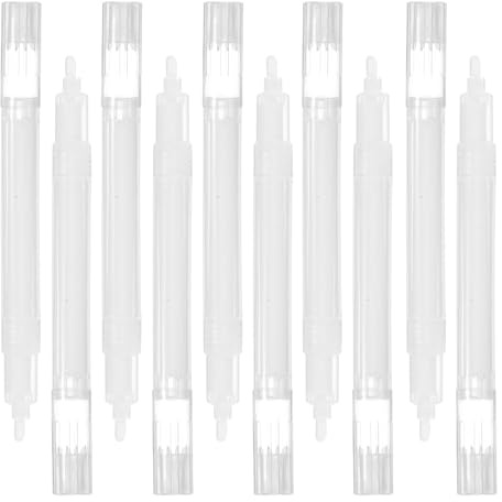 SWETRACE 10 Rotuladores Recargables Blancos para Dibujo y Graffiti Cuerpo Grueso de Pp y Fibra, Marcadores Vacíos Ideales para Pintura Acrílica y Tinta