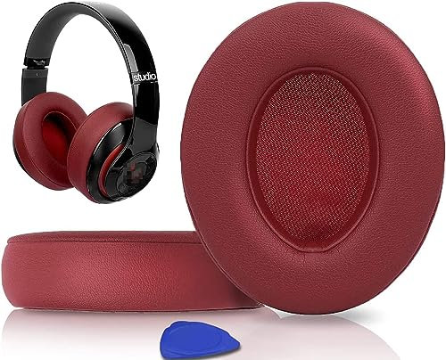 SoloWIT® Coussinets d'oreille, Oreillettes de Remplacement pour Beats Studio 3 et Studio 2 Casque Circum-aural, Cache-Oreilles Couverts en Cuir Protéine, Supression de Bruit Mousse à Mémoire