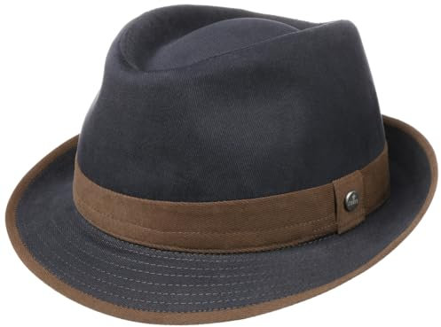LIERYS Tarony Trilby Hut - Klassische Form - Stoffhut mit Baumwollfutter - Flexibel & komfortabel - Herrenhut - Made in Italy - Ganzjährig schwarz 58 cm