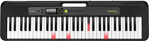 Casio Casiotone LK-S250 CASIOTONE Leuchttastenkeyboard mit 61 anschlagdynamischen Tasten im Piano-Look, 400 Sounds & 77 Begleitrhythmen, Mikrofoneingang, schwarz