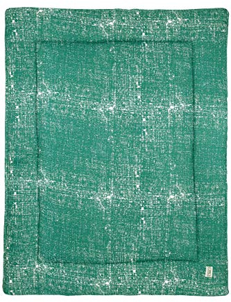 MEYCO Laufgittereinlage 77x97cm Krabbeldecke/Spielmatte Fine Lines Green | 100 % Baumwolle - Jersey - Oeko Tex zertifiziert - kuschelig weich - waschbar & trocknergeeignet