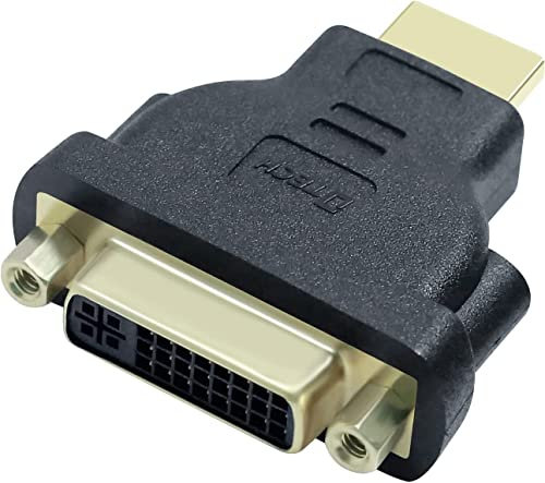 DTech Bidirektionaler DVI Buchse zu HDMI Stecker Adapter DVI24 5Port Konverter (schwarz)