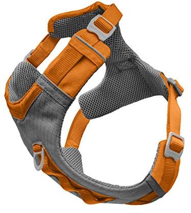 Kurgo Journey Air Harnais pour Chien, pour randonnée, Course et Promenade, avec Rembourrage, poignée de contrôle, Attache Avant Anti-Traction, éléments réfléchissants (Orange, Taille XL)