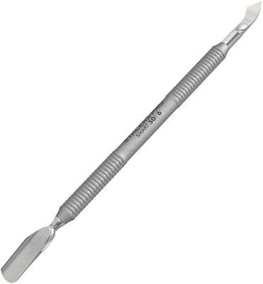 Staleks Pro SMART 50 Manicure Pusher Type 6 – Rounded Pusher and Bent Blade – Stainless Steel – Professional Cuticle Tool for Manicure and Pedicure