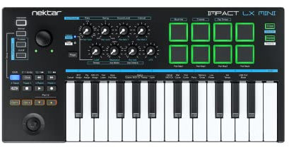 Nektar Impact LX Mini | USB MIDI Controller Keyboard with Nektar DAW Integration, Black