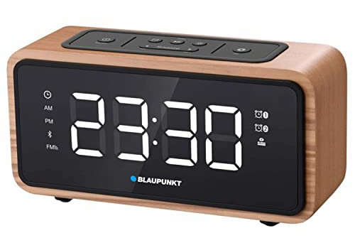 Blaupunkt CR65BT Radiowecker FM Bluetooth 60 Senderspeicher LED Display Uhr mit Doppelalarm und Schlummerfunktion