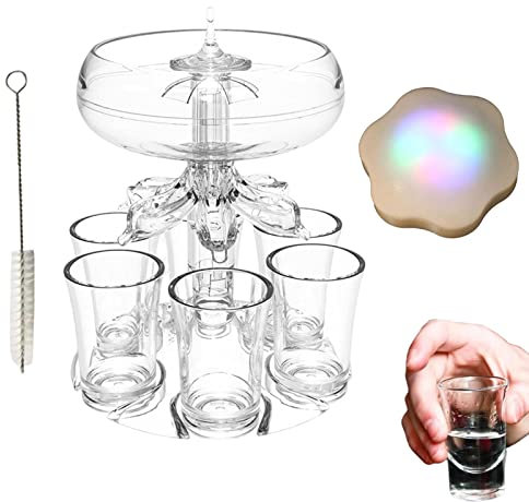 Firulab chupitos para Fiestas,chupito acrílico para Vino y Bebidas | 6 dispensadores Vasos chupito para Familia, Picnic, Bar, Festival y KTV