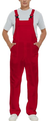 WORK IDEA Mono de trabajo para hombres con múltiples bolsillos de tecnología Mono de trabajo para hombres WORK IDEA, rosso, XXL