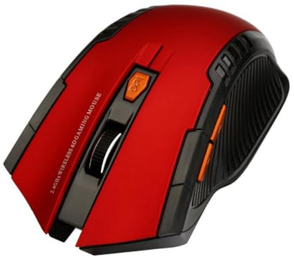 VLRBFDOI Wireless Bluetooth Mouse, High Performance Gaming Ergonomic 2.4Ghz Computer Mouse with 6 Keys, Rechargeable, Multi-Device Compatible,Red