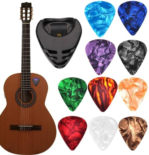 Set di Plettri per Chitarra Acustica ed Elettrica - 10 Pezzi Multicolore per Chitarristi