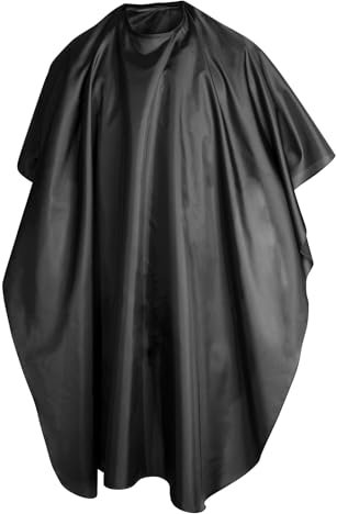 Friseurumhang, 1Stück Haarschnitt Friseurumhänge, Cape Unisex Professionelle Friseure Kleid für Haar Styling Schnitte, Für Salon Haarschneiden Friseur, Wasserdichtes, Atmungsaktiv 120 * 145 cm Schwarz