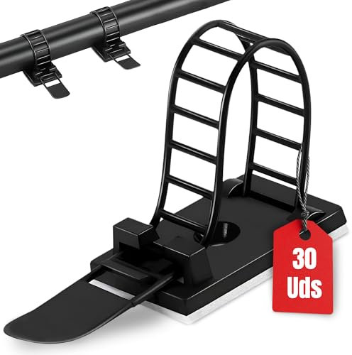 LuciHena® 30 Organizador Cables | Sujeta Cables Adhesivo con Ajuste Reutilizable | Organizador Cables Escritorio, Oficina | Organizador de Cables de Todo Tipo | Recoge Cables