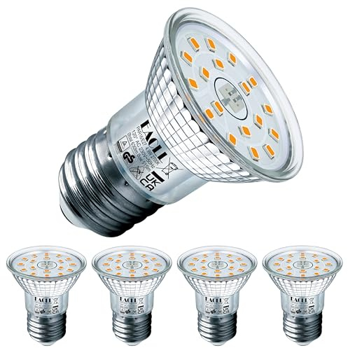EACLL E27 LED Warmweiss 4.9W Ersetzt 70W Halogen Leuchtmittel, 4er-Pack. 515 Lumen 2700K Birnen, AC 230V Flimmerfrei Strahler, Abstrahlwinkel 120° Spot, Nicht Dimmbar Reflektorlampen