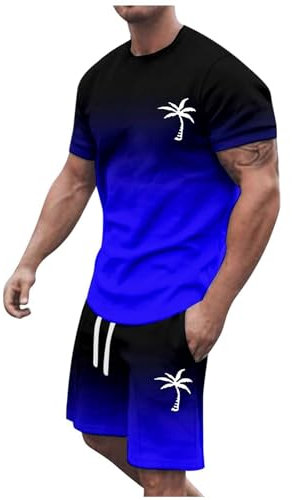 Trainingsanzug, blau, Trainingsanzug, schwarz, 2024 Geschenk, stilvolles Sommer-T-Shirt und Shorts, Outfit, leicht, atmungsaktiv, Athleisure-Sportbekleidung, Trainingsanzug für Kinder, himmelblau, XL