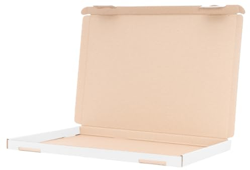 Förpackning stora brevlådor vit 350 x 250 x 20 mm – A4 B4 – frakt post vikbar låda kalenderförpackning bokvändning – perfekt för frakt 500 stycken