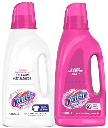 Vanish Oxi Action - Quitamanchas para Ropa Blanca y de Color en Gel, Sin Lejía - Pack Mixto de 2 x 1800 ml