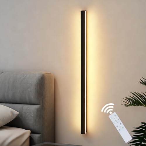 ZMH Wandlampe innen LED Wandleuchte Schwarz - 100CM Modern Wandbeleuchtung dimmbar 15W Flurlampe Wand Up and Down leuchten innen für Schlafzimmer Wohnzimmer Flur Treppenhaus Hotel