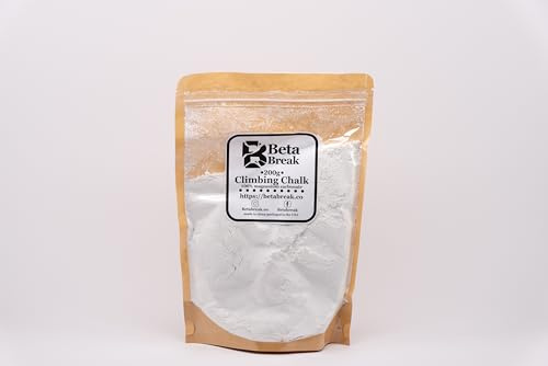 BetaBreak Climbing Chalk – 200 g Premium Heat‑Treated Magnesium Carbonate (Resealable Bag) – Ideal for Climbing, Powerlifting, Crossfit & Gym Training
