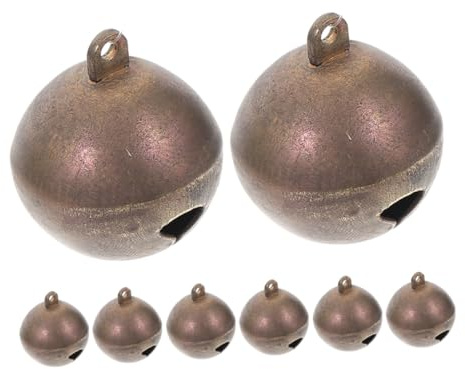 GALPADA 8 pièces Cloches Rustiques pour Colliers Animaux Grelots Décoratifs pour Chiens Pendentifs Vintage avec Anneau Suspendu pour Grands Chiens