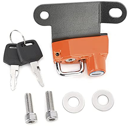 Aleación de aluminio Candado para casco Gancho de seguridad antirrobo Accesorio para motocicleta SuperDuke R 1290 2014 Up Alta resistencia Durable A prueba de herrumbre Resistente (Naranja)