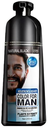 Tinta Per Barba Per Uomini - Prodotti Cura Personale Nero Istantaneo,200ml Colorazione Barba per Capelli Grigi | per Uomo Nonno Papà Casa Viaggio Salon Appuntamento Matrimonio Compleanno