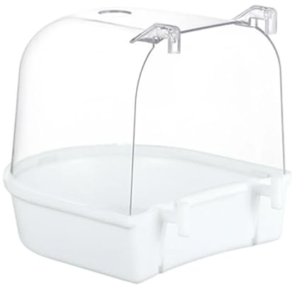 predolo Vasca da Bagno per Uccelli Domestici, pappagalli, Vasca da Bagno sospesa, Ciotola per l'acqua, Accessorio per Gabbia, 5,12 Pollici per, Bianco