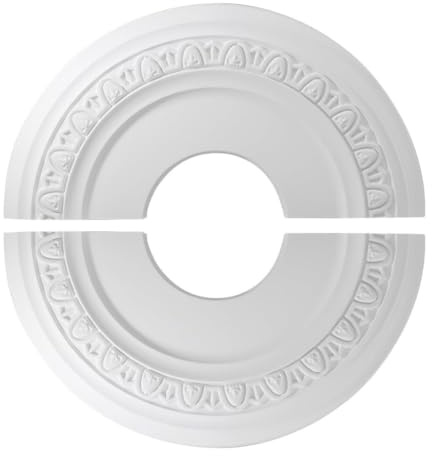 Medallón de techo de poliuretano blanco de 12 pulgadas, placa de techo desmontable para lámparas y ventiladores, decoración elegante con diámetro interior de 4 pulgadas, impermeable y resistente a