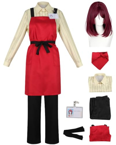 AYIMEIS Yamada-san Cosplay Costume avec Perruque Déguisement de Anime Smoking Behind The Supermarket with You Costume Tayama Uniforme de Supermarché Noël Halloween Carnaval Fête Adulte S-XXL