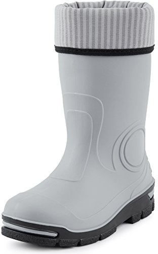 Ladeheid Stivali Bambino e Bambina in PVC con Calza Interna LARB013 (Grigio, 27/28 EU)