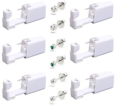 YuBu-Tech 6Pcs Disposable Ear Piercing Gun with Ear Studs No Pain Safety Ear Piercing Gun Kit Tool for Girls Boys Women Men