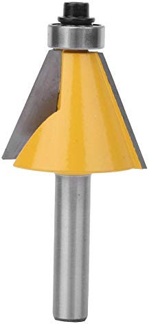 Fresa per Router, Fresa per Scanalatura, punta dello smusso con bordo smussato con gambo 8 mm Fresa con cuscinetto Fresa per legno(22.5°)