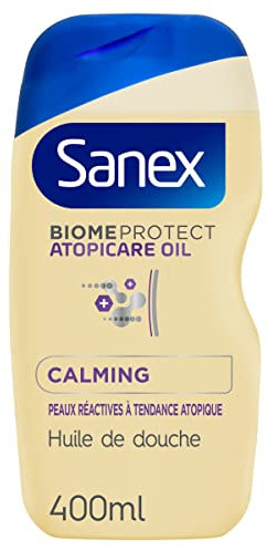 Sanex - BiomeProtect Atopicare Oil Calming - Huile de douche - Peaux réactives à tendance Atopique - 400 ml
