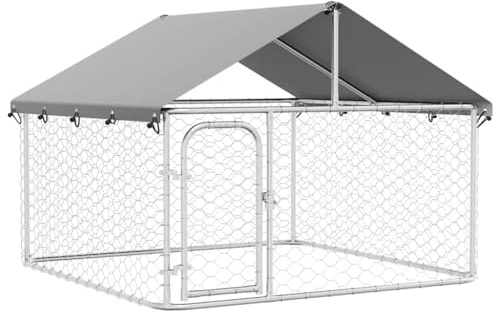 vidaXL Chenil d'Extérieur avec Toit pour Chiens 200x200x150 cm Cage Enclos