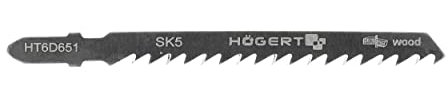 Högert Technik - 5 hojas de sierra de calar para un corte rápido en madera - De acero SK5-6 TPI - Longitud total: 100 mm - Hoja de sierra de calar para trabajar madera, materiales de madera y
