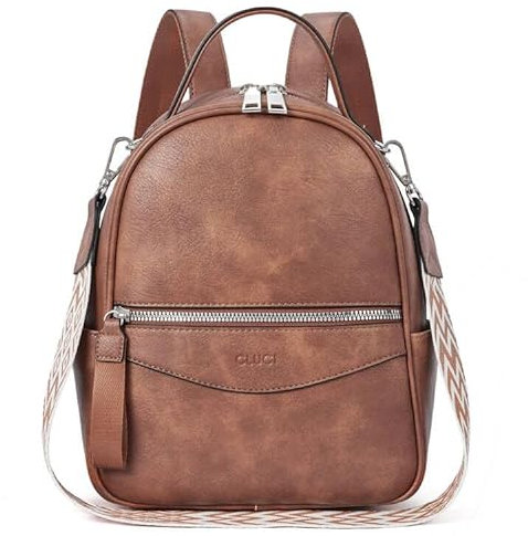 CLUCI Mini Rucksack Damen Klein Leder Elegant wasserdichte Schultasche Daypack Damen Kleiner Rucksack Teenager Mädchen Schultaschen Backpack Damen